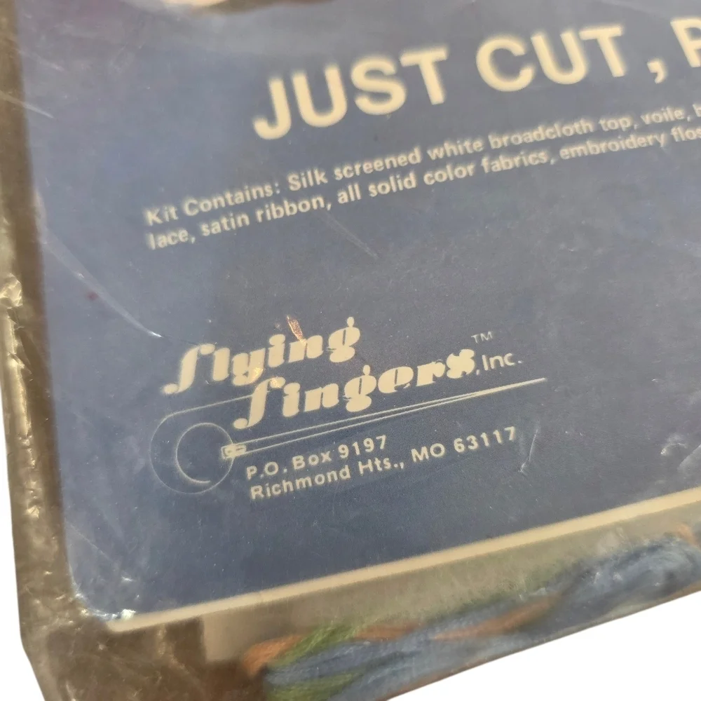Vintage 1984 Flying Fingers Veiled Quilting Pillow Kits Set of 2 NIP Cottagecore